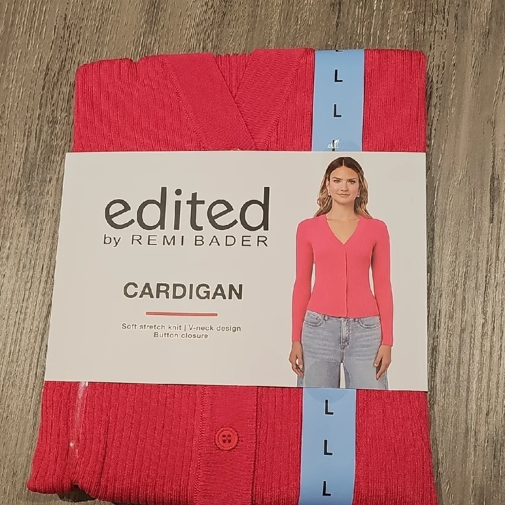 Women's Pink Long Sleeve Cardigan